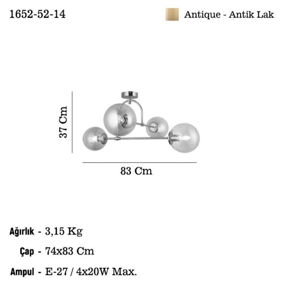 PORTEMO 4 LU ANTIK LAK PLAFONYER 4XE27