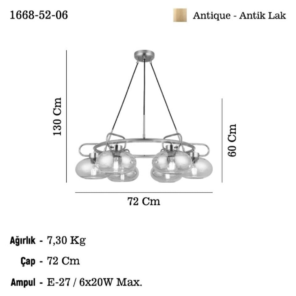 ROLAN 6 LI ANTIK LAK AVIZE 6XE27