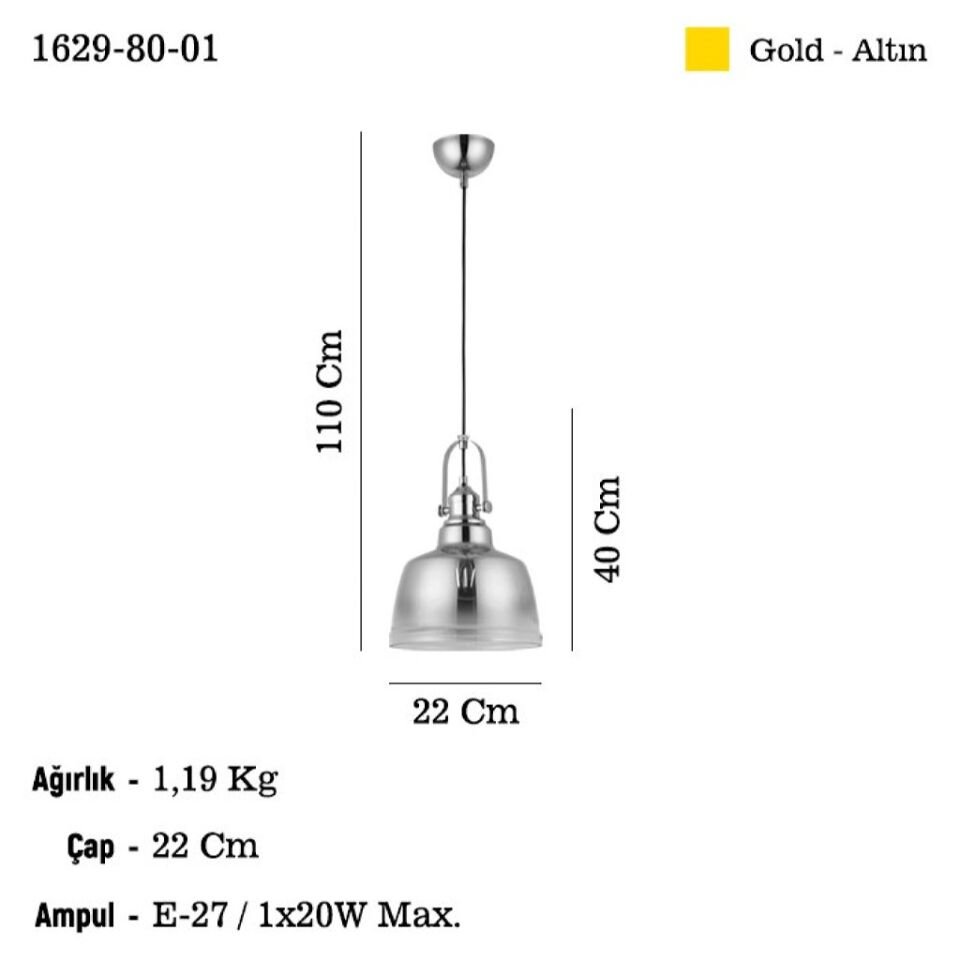 MAGO KCK TEKLI ALTIN SARKIT AVIZE 1XE27