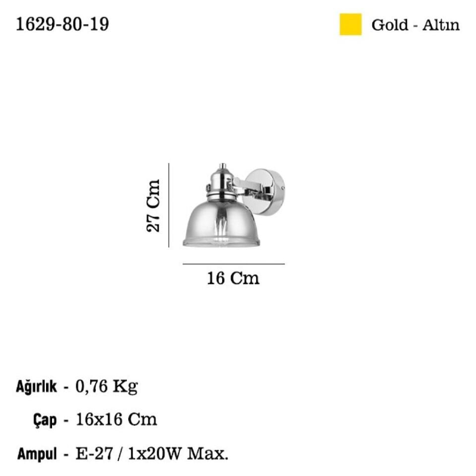 MAGO TEKLI ALTIN APLİK 1XE27