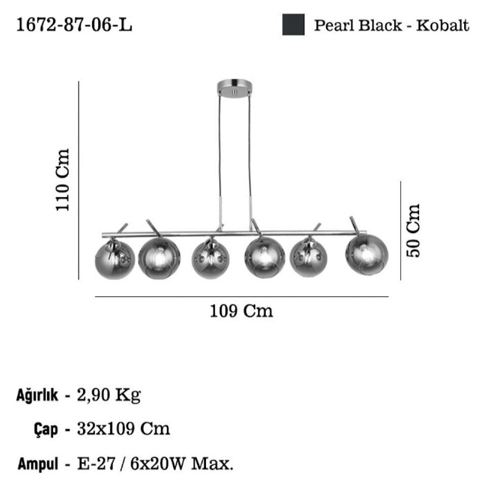 BENA 6 LI KOBALT SIRALI SARKIT AVIZE 6XE27