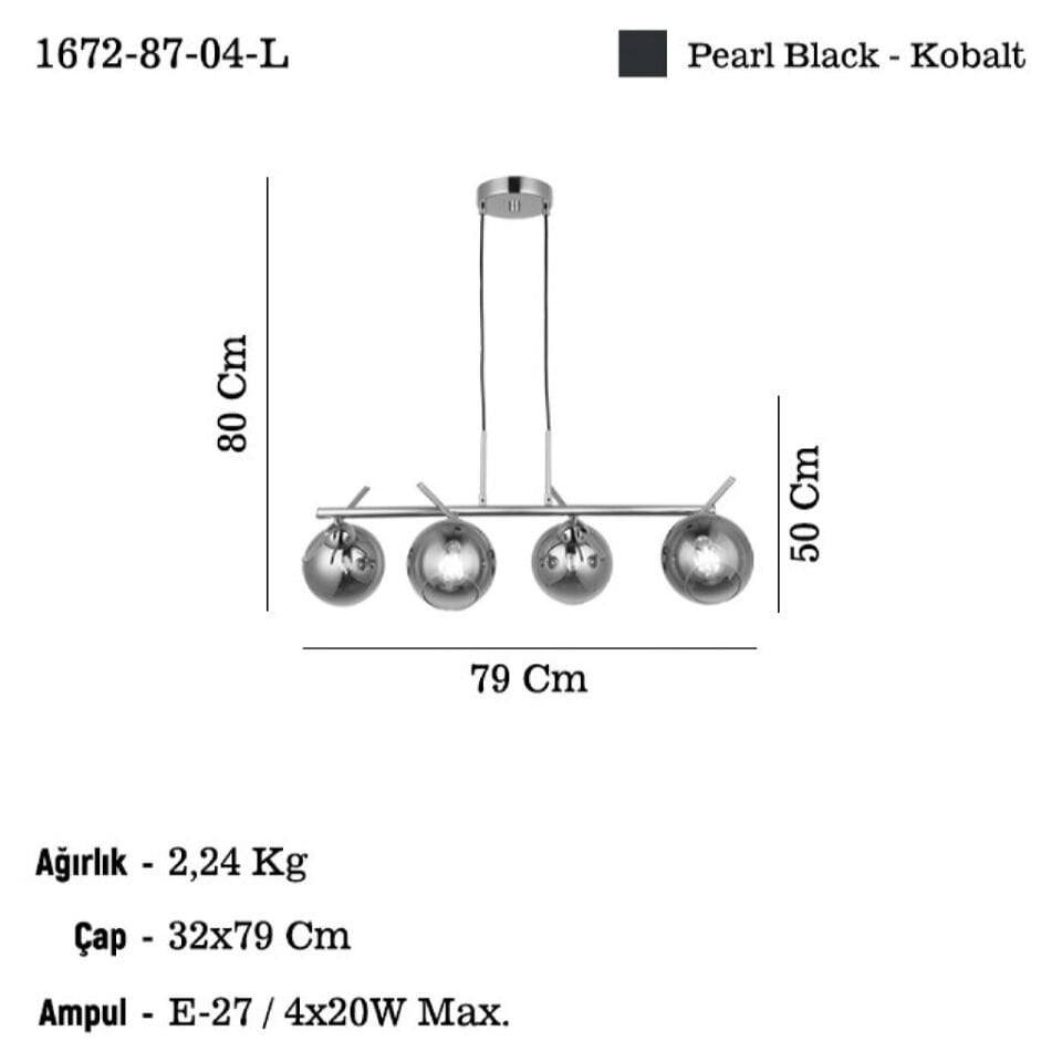 BENA 4 LU KOBALT SIRALI SARKIT AVIZE 4XE27