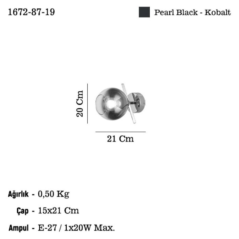 BENA TEKLI KOBALT APLİK 1XE27