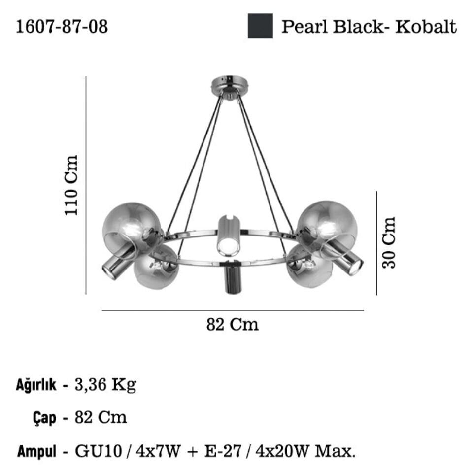 ZERDE 4+4 Kobalt Avize