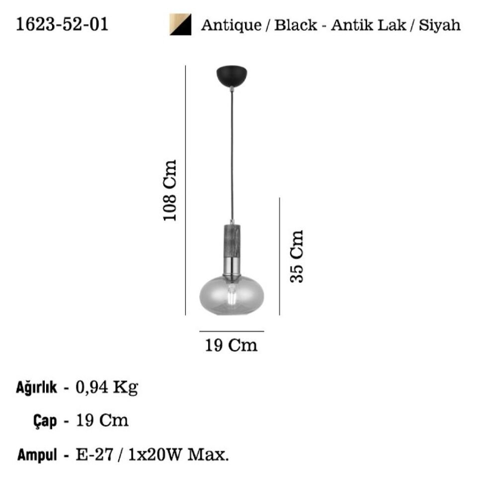 HENA TEKLI ANTIK LAK SARKIT AVIZE 1XE27