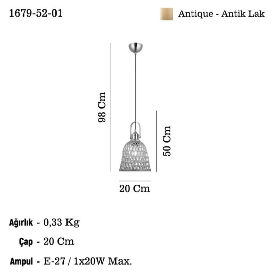 NATURA TEKLI ANTIK LAK SARKIT AVIZE 1XE27