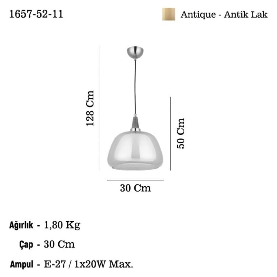 ERMO Q30 TEKLI ANTIK LAK SARKIT AVIZE 1XE27