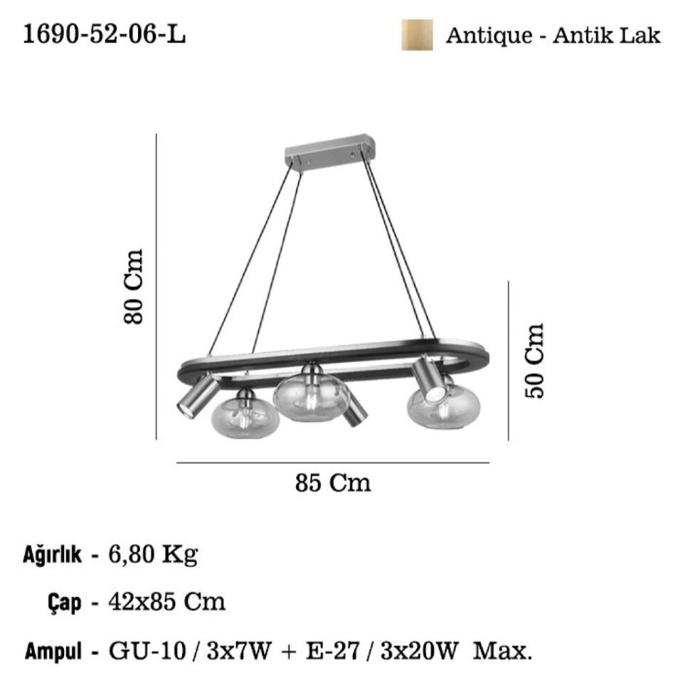 AMADORE 3+3 LI ANTIK LAK AVIZE 3XGU10 3XE27
