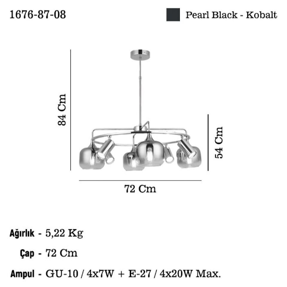 RAZNO 4+4 LI KOBALT AVIZE 4XGU10-4XE27