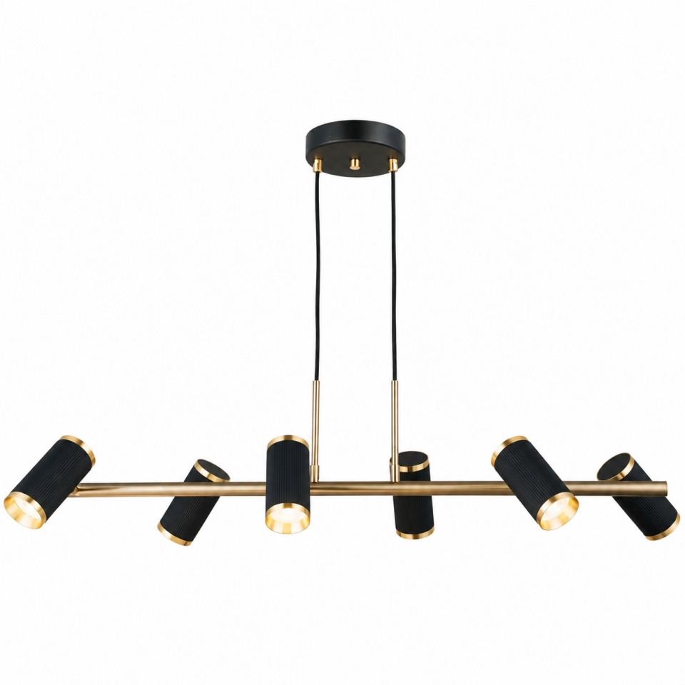 LUME 6 LI SİYAH-ANTIK LAK SIRALI AVİZE 6XGU10