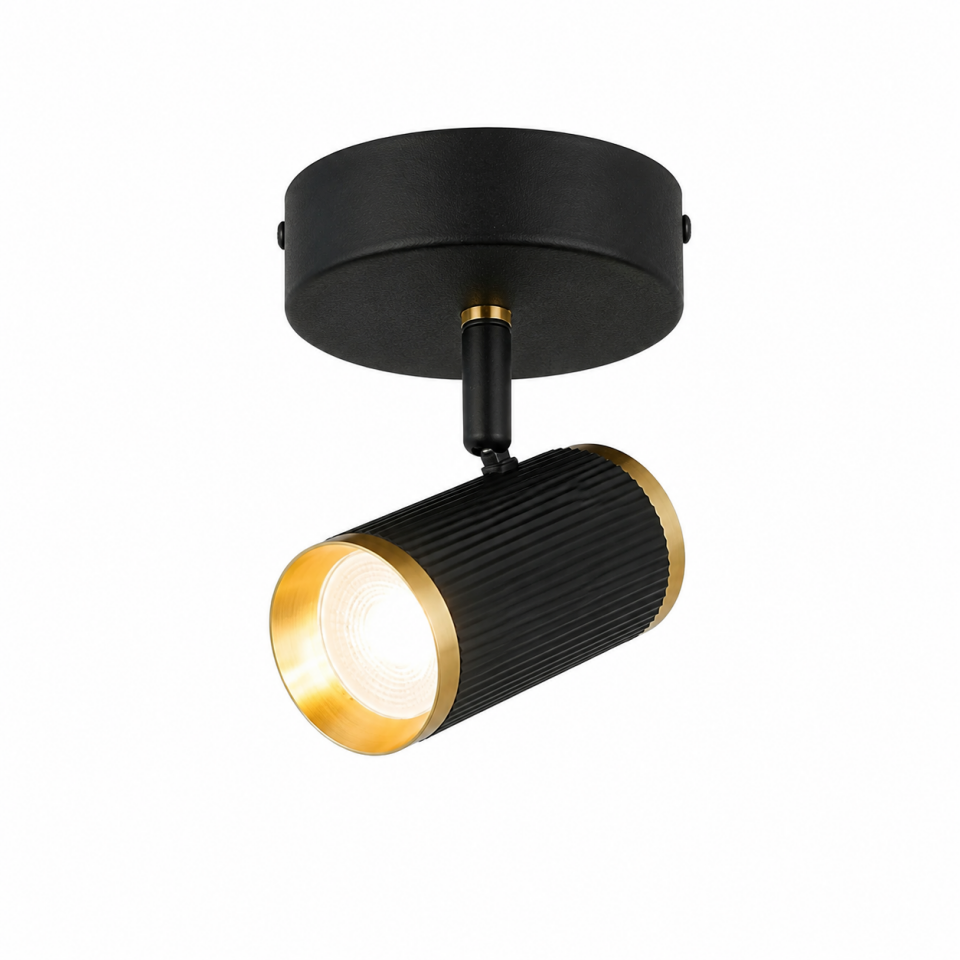 LUME TEKLİ SİYAH-ANTIK LAK PLAFONYER 1XGU10