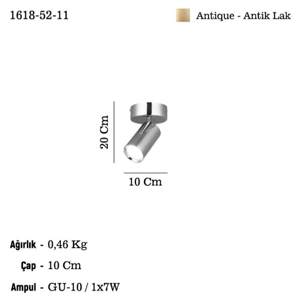 SPOTTE TEKLİ ANTIK LAK PLAFONYER 1XGU10