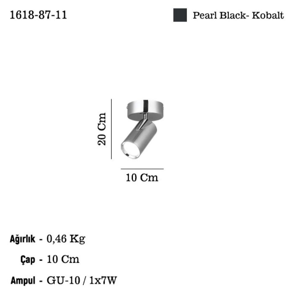 SPOTTE TEKLİ KOBALT PLAFONYER 1XGU10