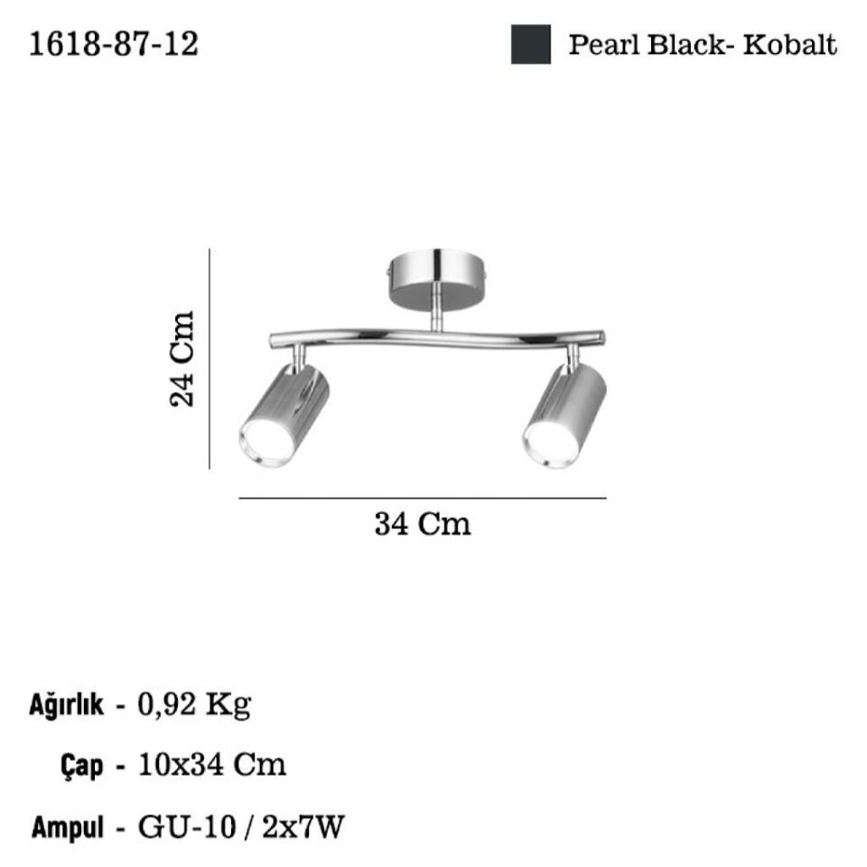 SPOTTE 2 LI KOBALT PLAFONYER 2XGU10