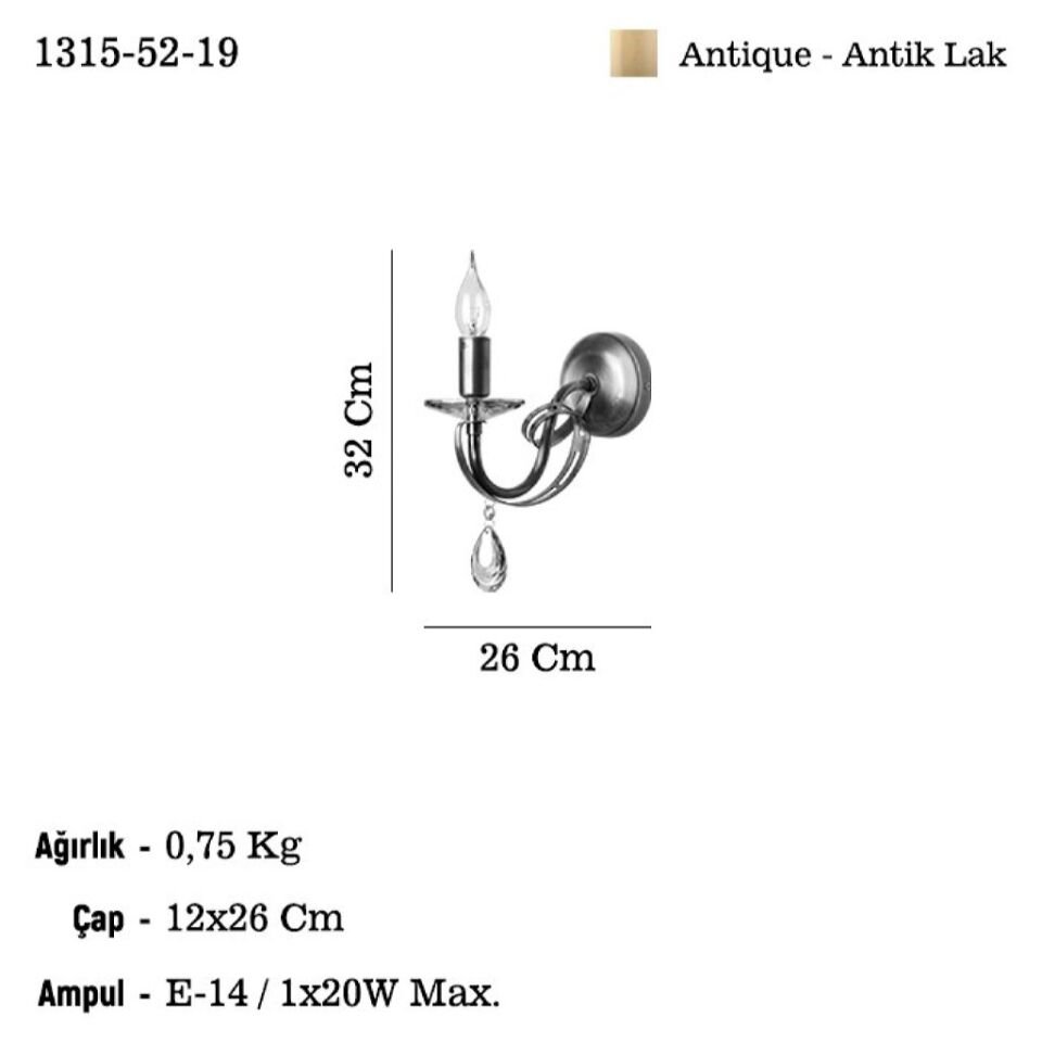 CASTRO TEKLİ ANTIK LAK E14 APLİK