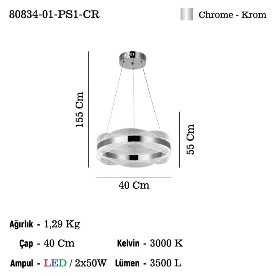 MANTE K.BOY KROM LEDLI AVIZE 3000-6000K 100W