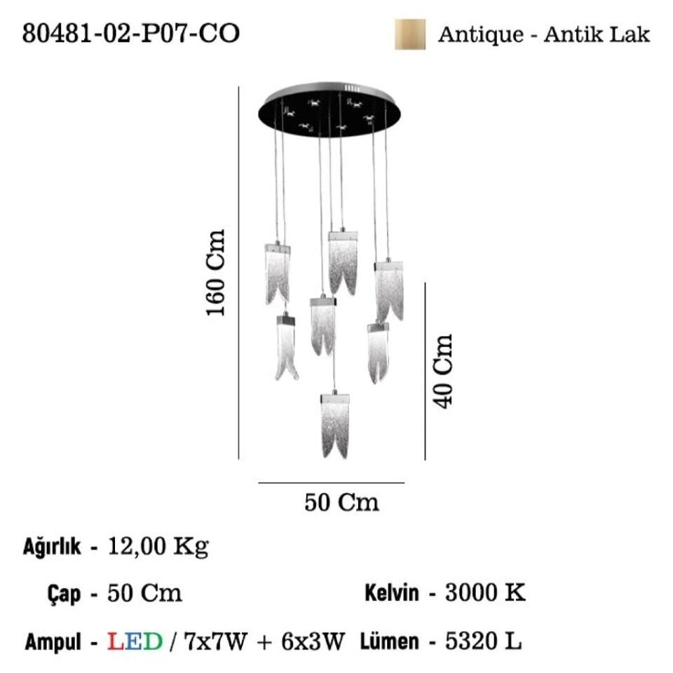 MONREO 7’li LED Sarkıt Avize