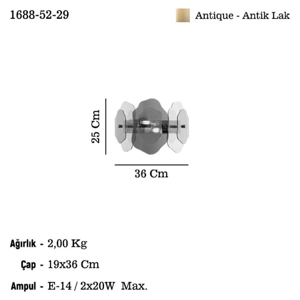 DOREDEA 2 LI ANTIK LAK APLİK 2XE14
