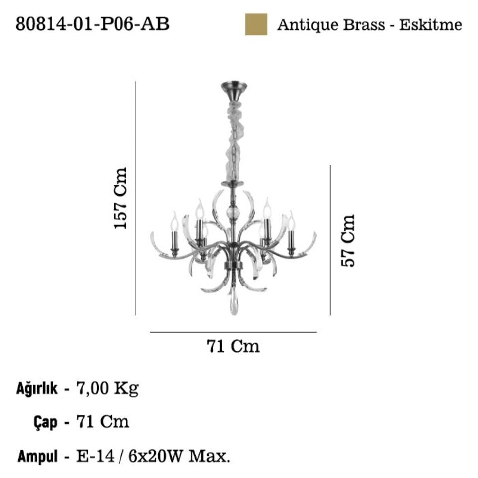 BUCCI 6 LI ANTIK LAK AVIZE 6XE14