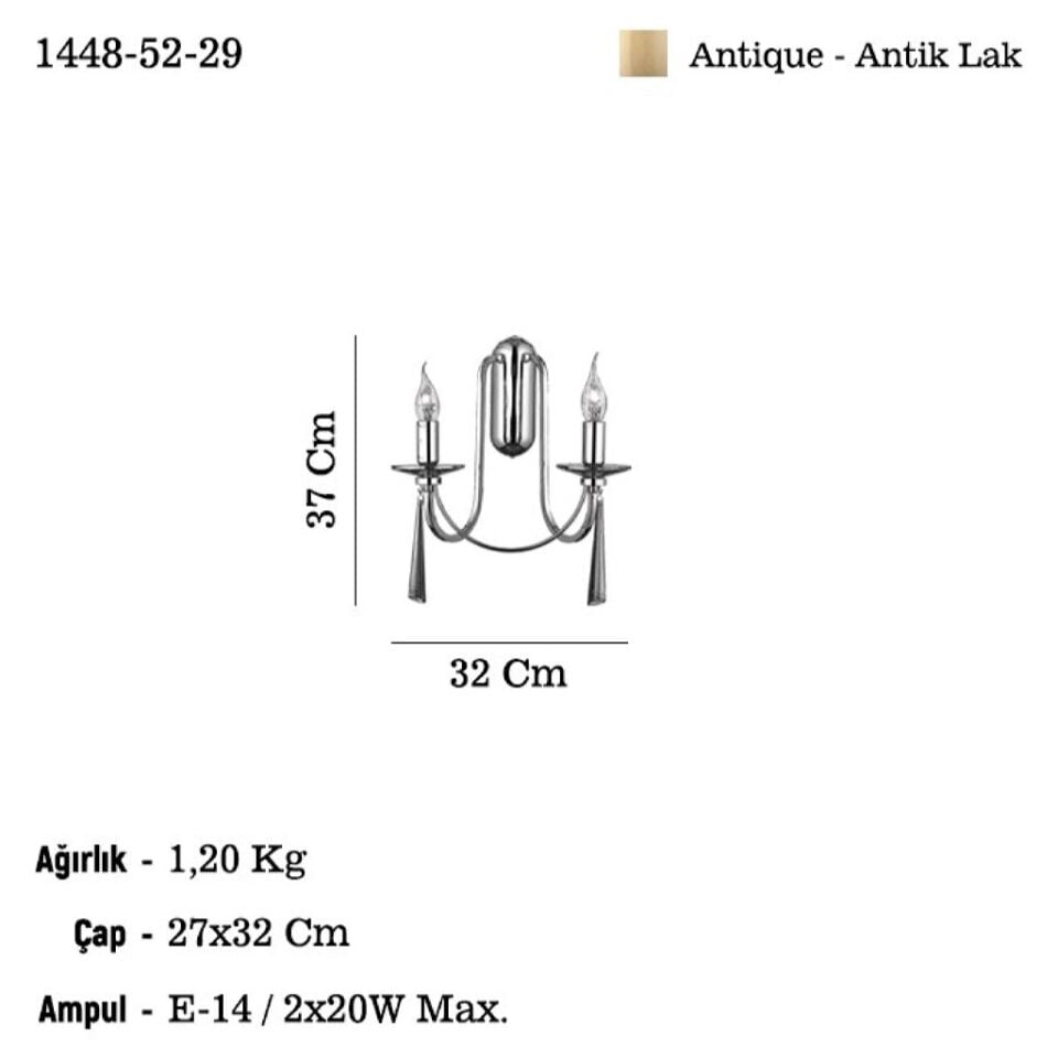 KONTES 2’li Antik Lak Aplik